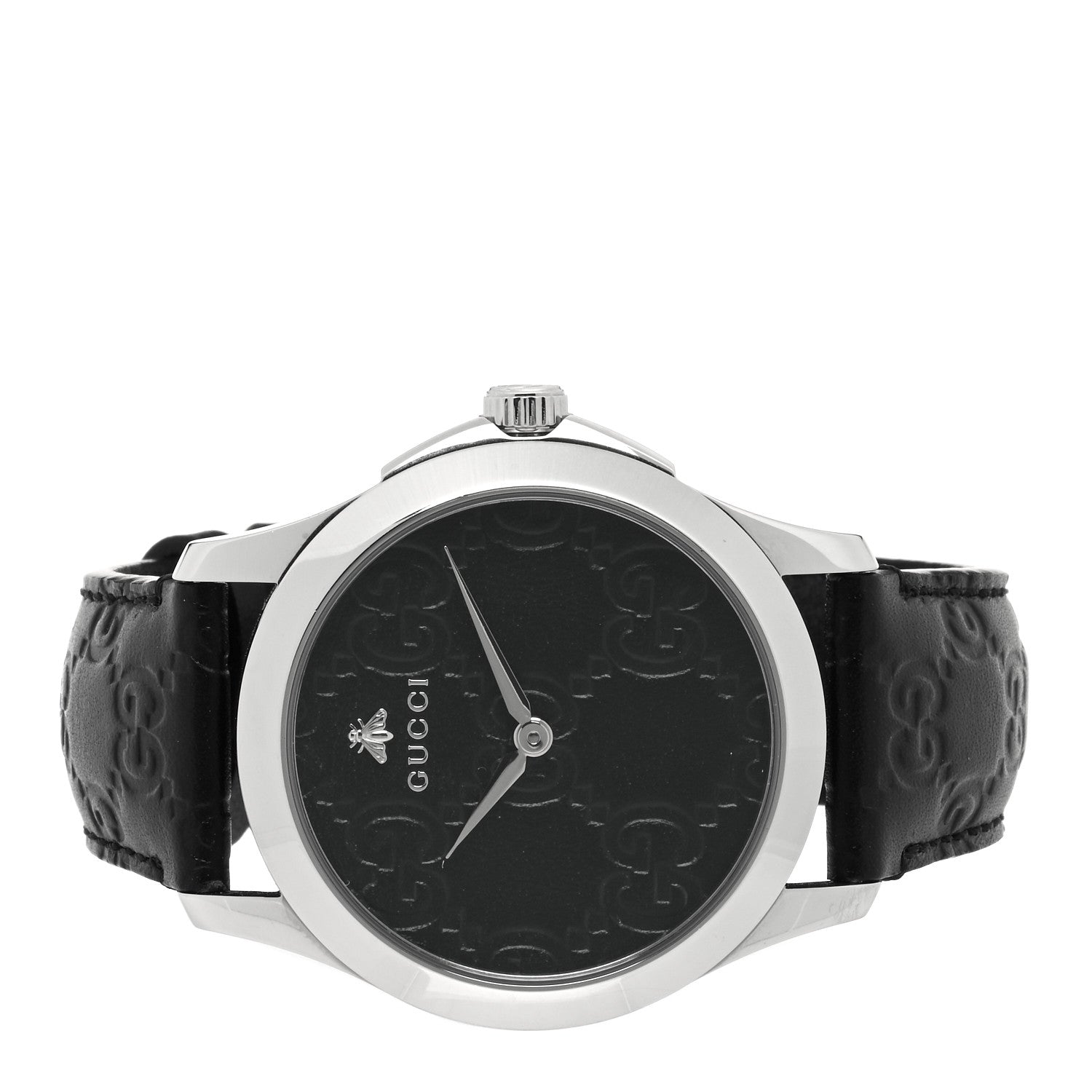 Gucci Stainless Steel Calfskin 38mm G-Timeless Quartz Watch Black 2 of 4