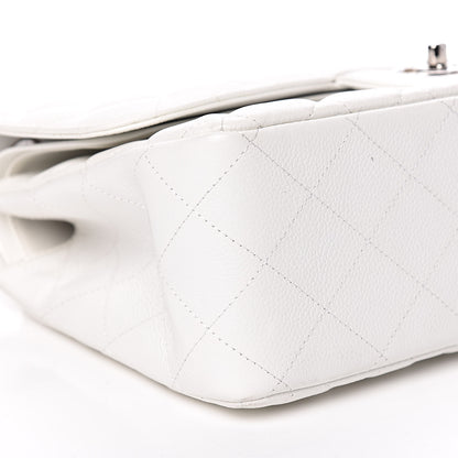 Chanel Caviar Quilted Jumbo Double Flap White 8 of 10