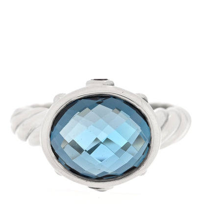 David Yurman Sterling Silver Hampton Blue Topaz Amethyst 11mm Renaissance Ring 54 7 1 of 5