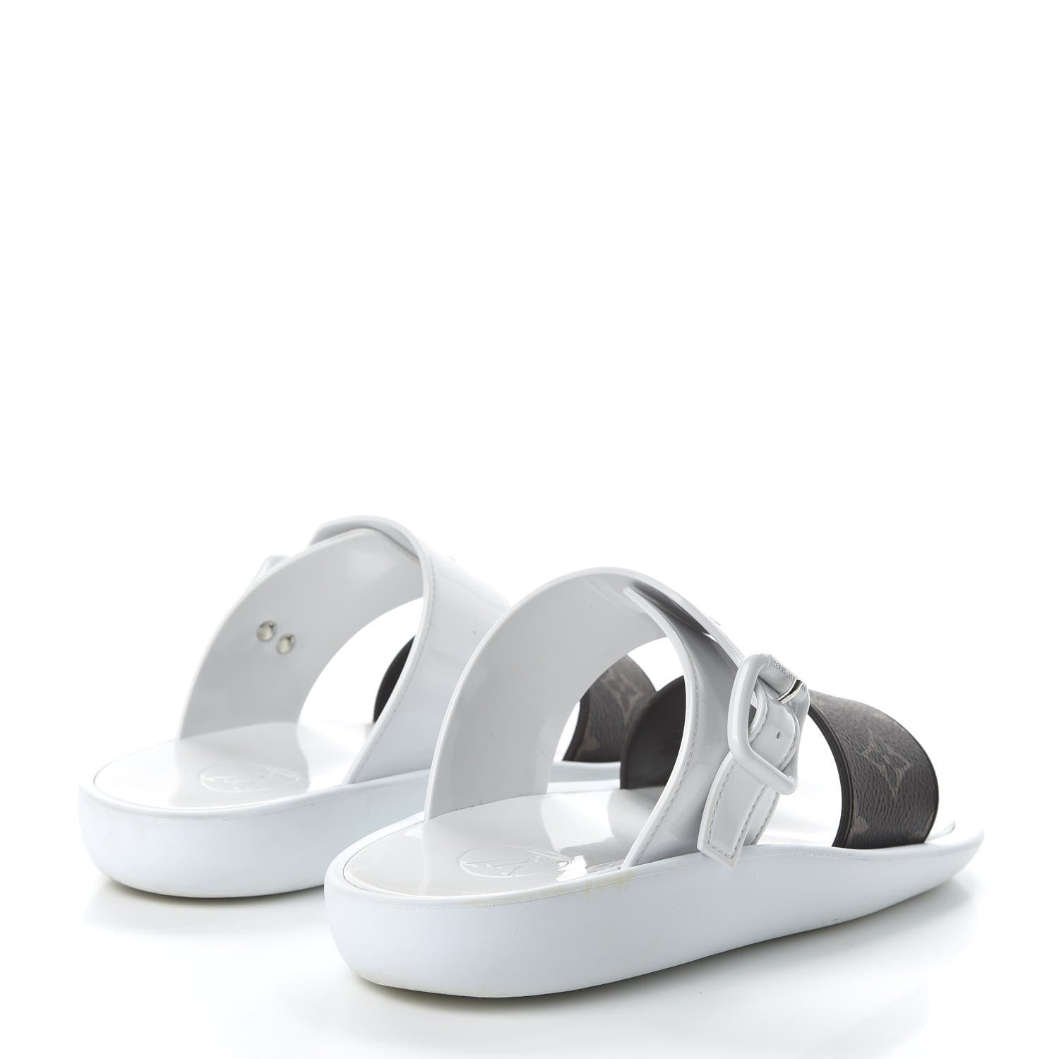 Louis Vuitton Monogram Sunbath Flat Mule Sandals 36 White 4 of 7