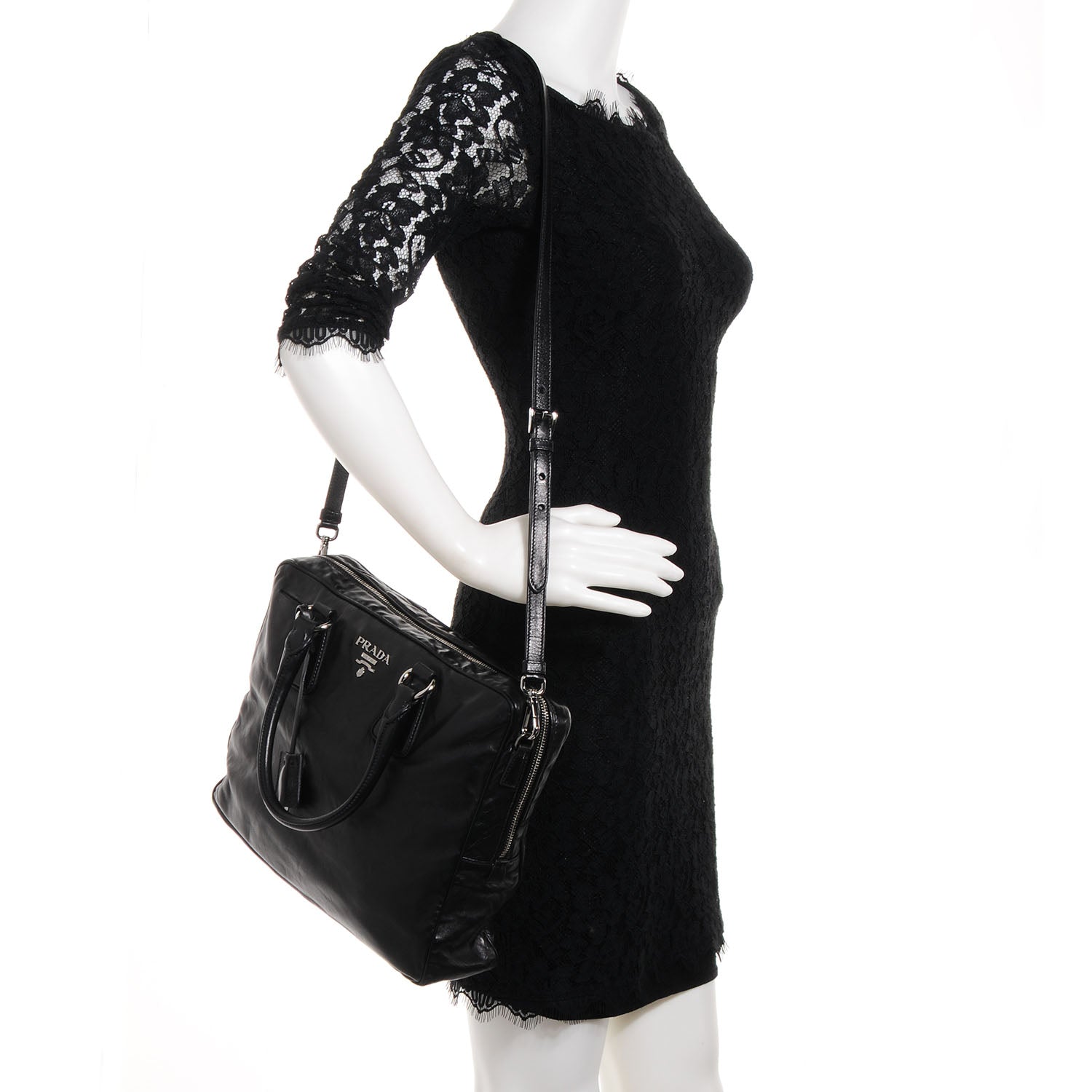 Prada Nappa Leather Antique Satchel Nero Black 2 of 10