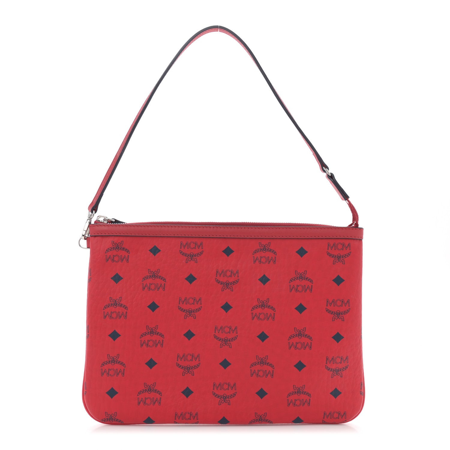 MCM Visetos Liz Shopper Tote Pouch Ruby Red 1 of 10