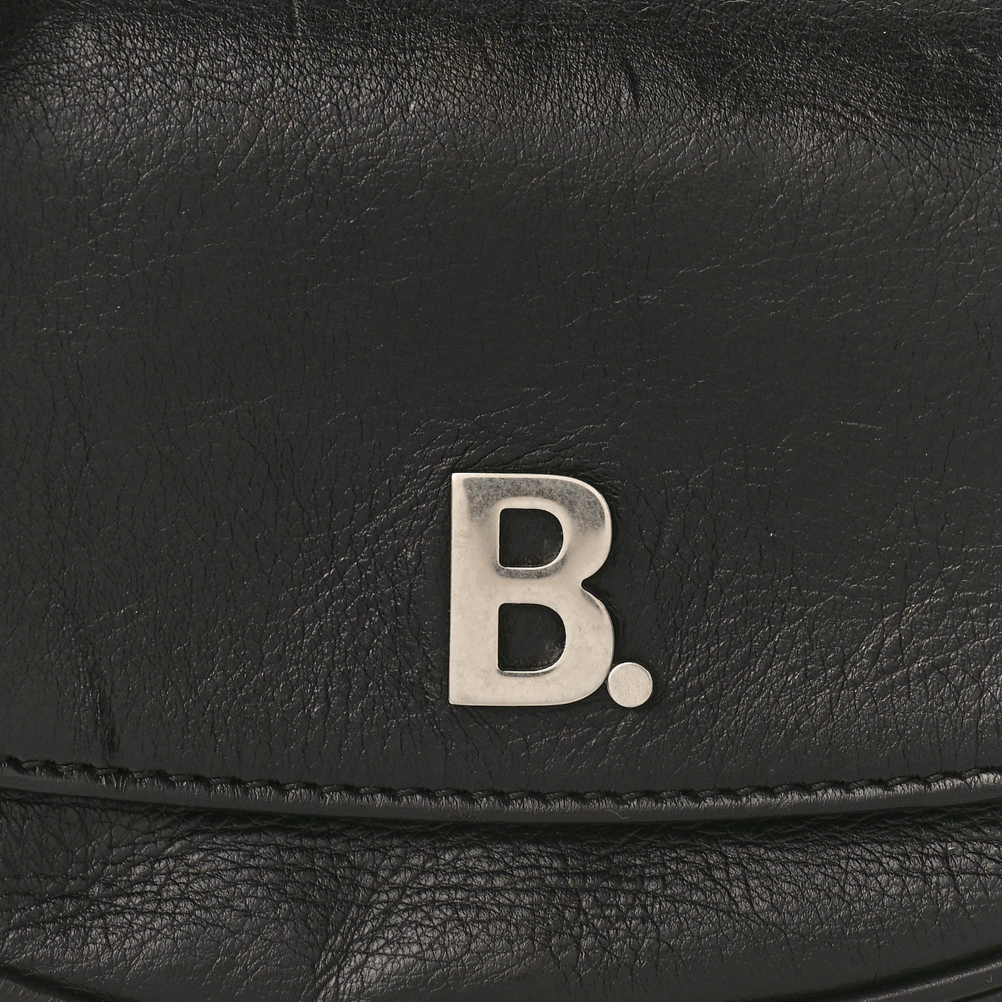 Calfskin Soft B Round Crossbody Bag XS Black