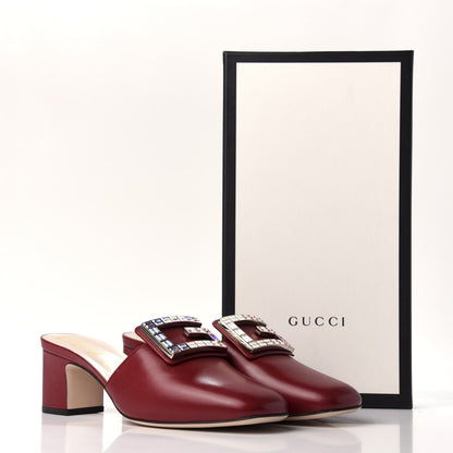 Gucci Malaga Kid Crystal Square G Madelyn Mules 38.5 Romantic Cerise 12 of 12