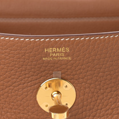Hermes Taurillon Clemence Lindy 30 Gold 6 of 9