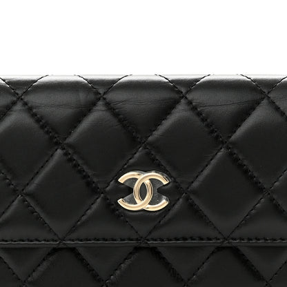 Chanel Calfskin Quilted Maxi Pearls Clutch With Chain Black 9 of 15