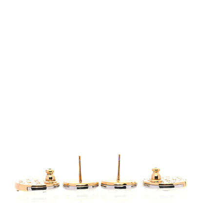 Louis Vuitton Metal LV Two Tone Earrings 3 of 5