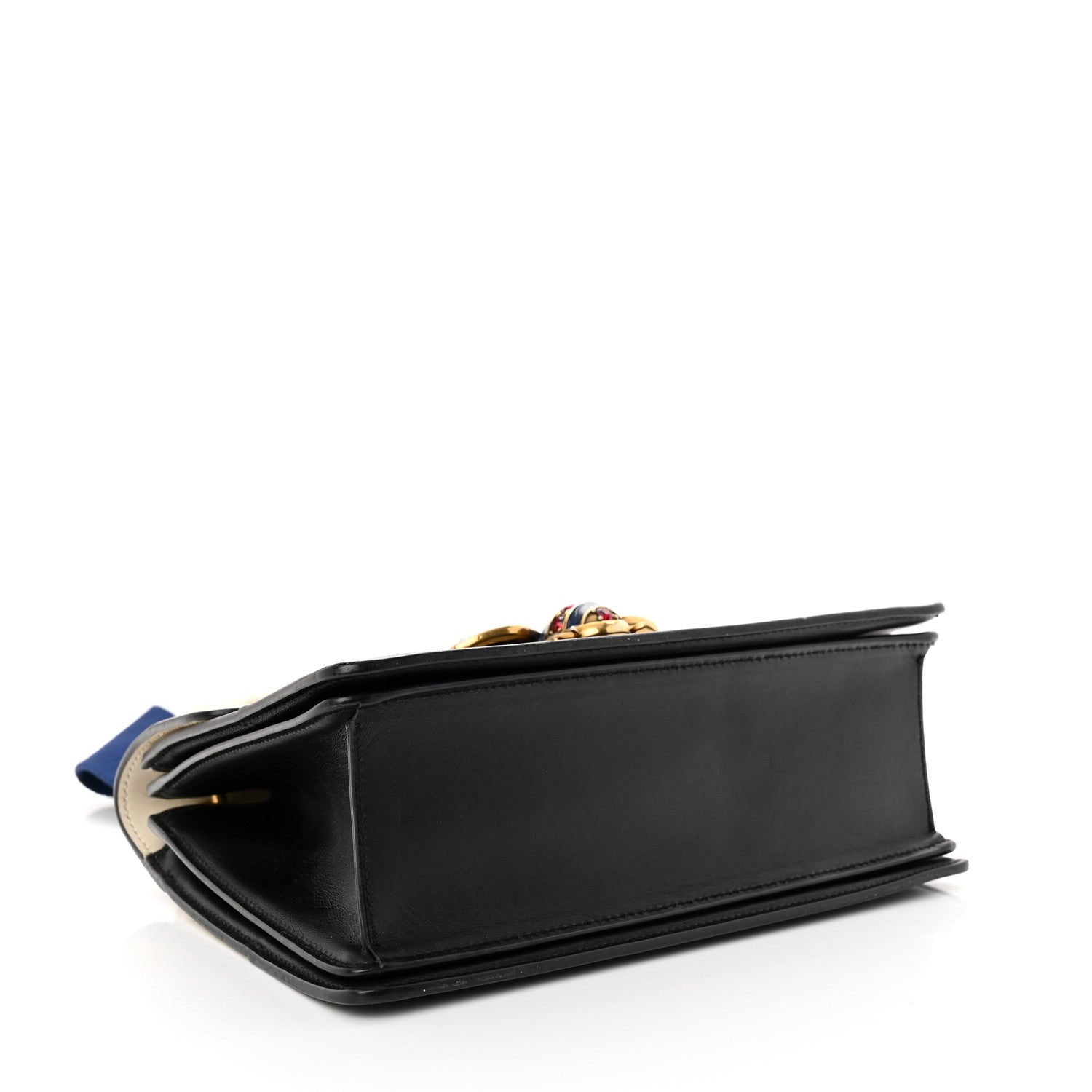 Gucci Calfskin Sylvie Web Small Queen Margaret Top Handle Bag Black White 4 of 22