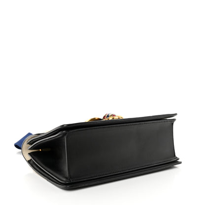 Gucci Calfskin Sylvie Web Small Queen Margaret Top Handle Bag Black White 4 of 22