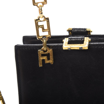 Versace Calfskin Medallion Tribute Chain Shoulder Bag Black 10 of 14