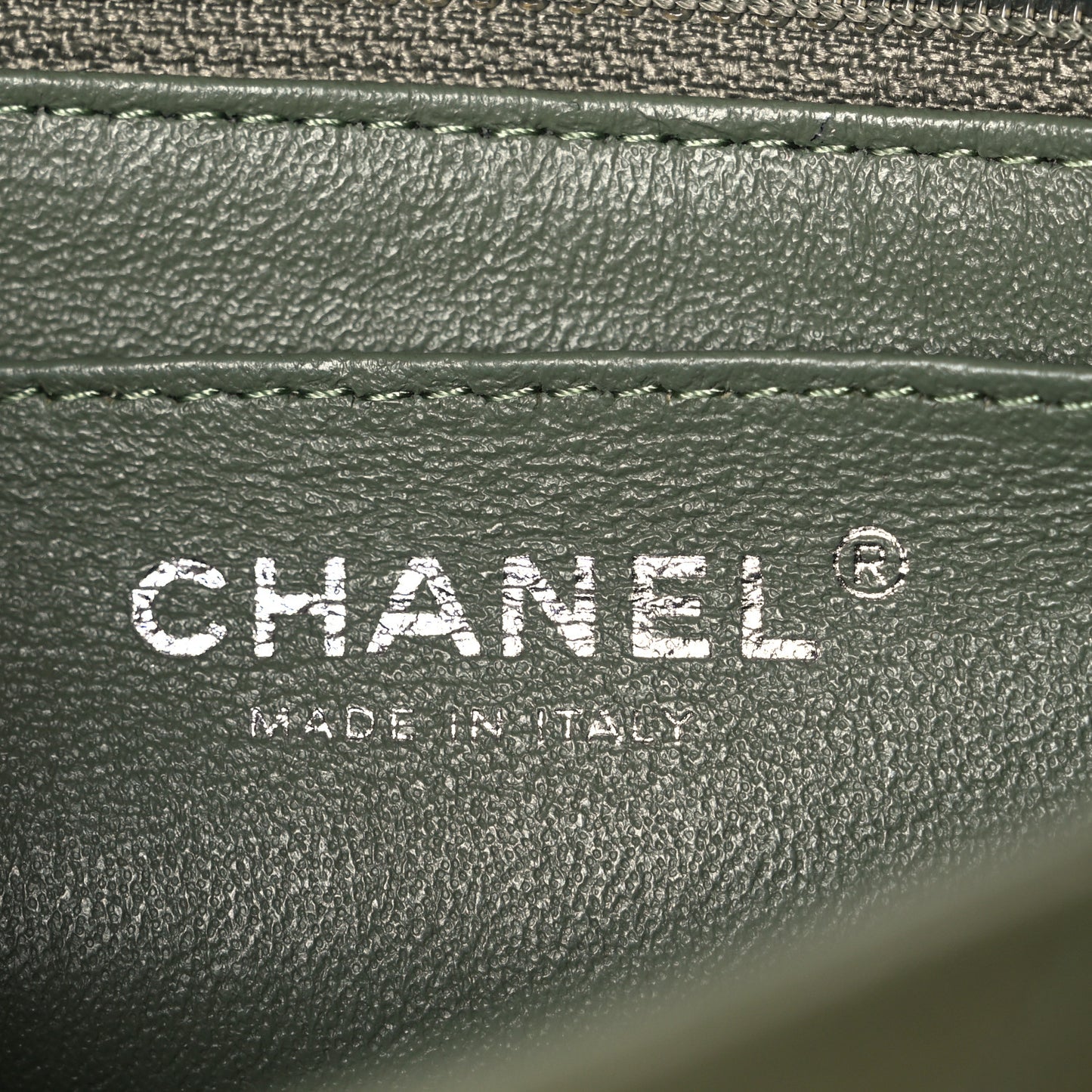 Lambskin Quilted Mini Rectangular Flap Green
