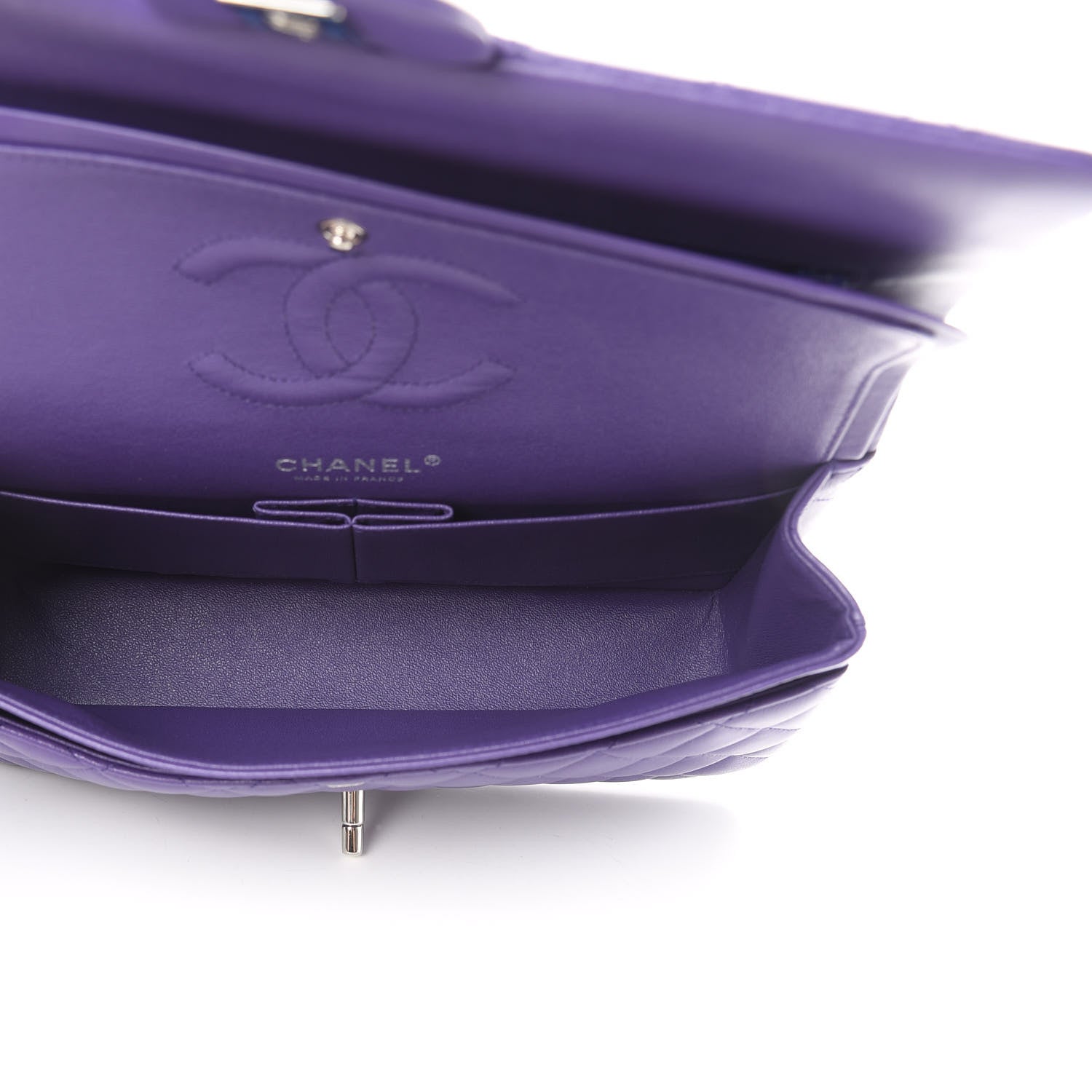 Chanel Lambskin Quilted Medium Double Flap Purple 5 of 16
