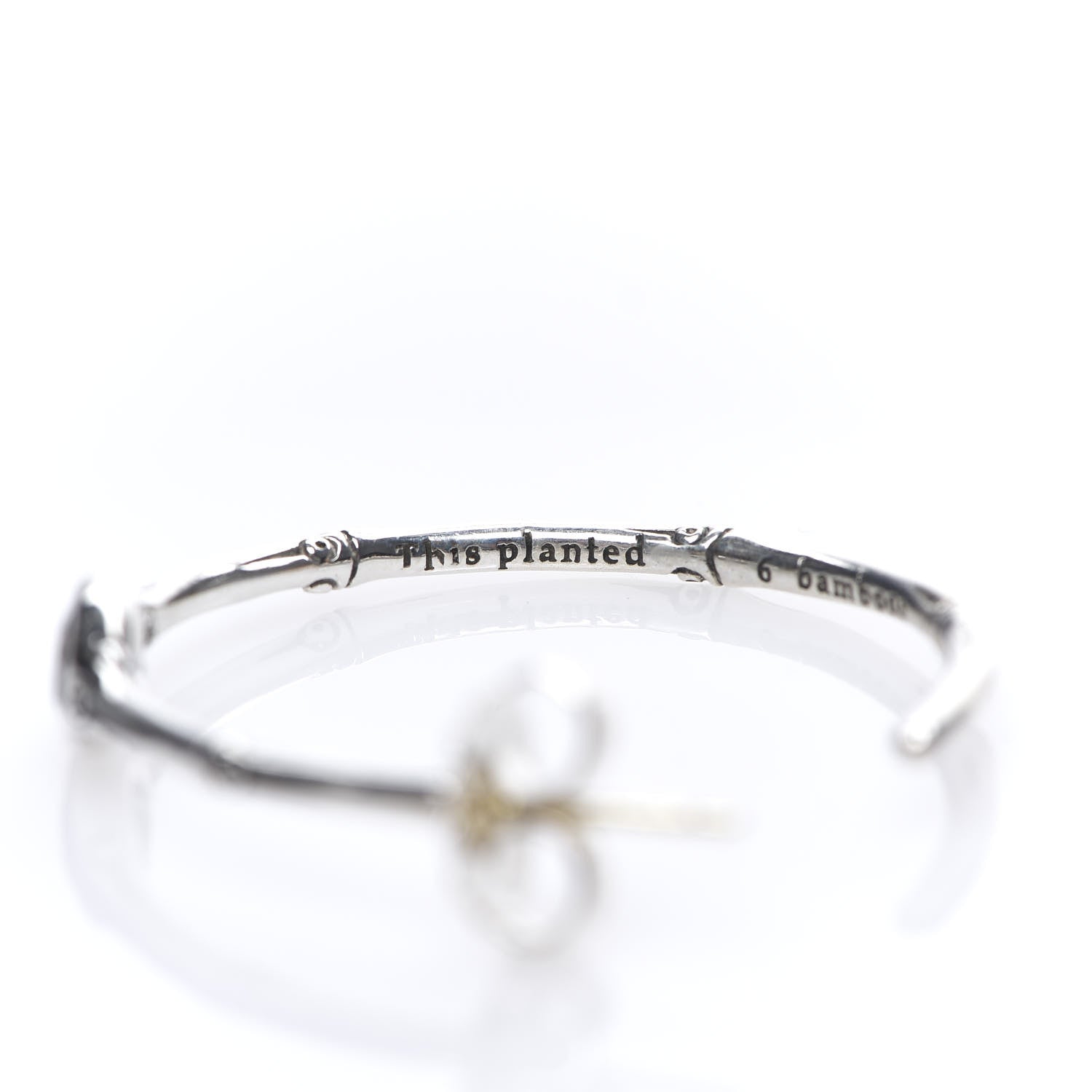 Louis Vuitton JOHN HARDY Sterling Silver Smoky Quartz Bamboo Hoop Earrings 6 of 8
