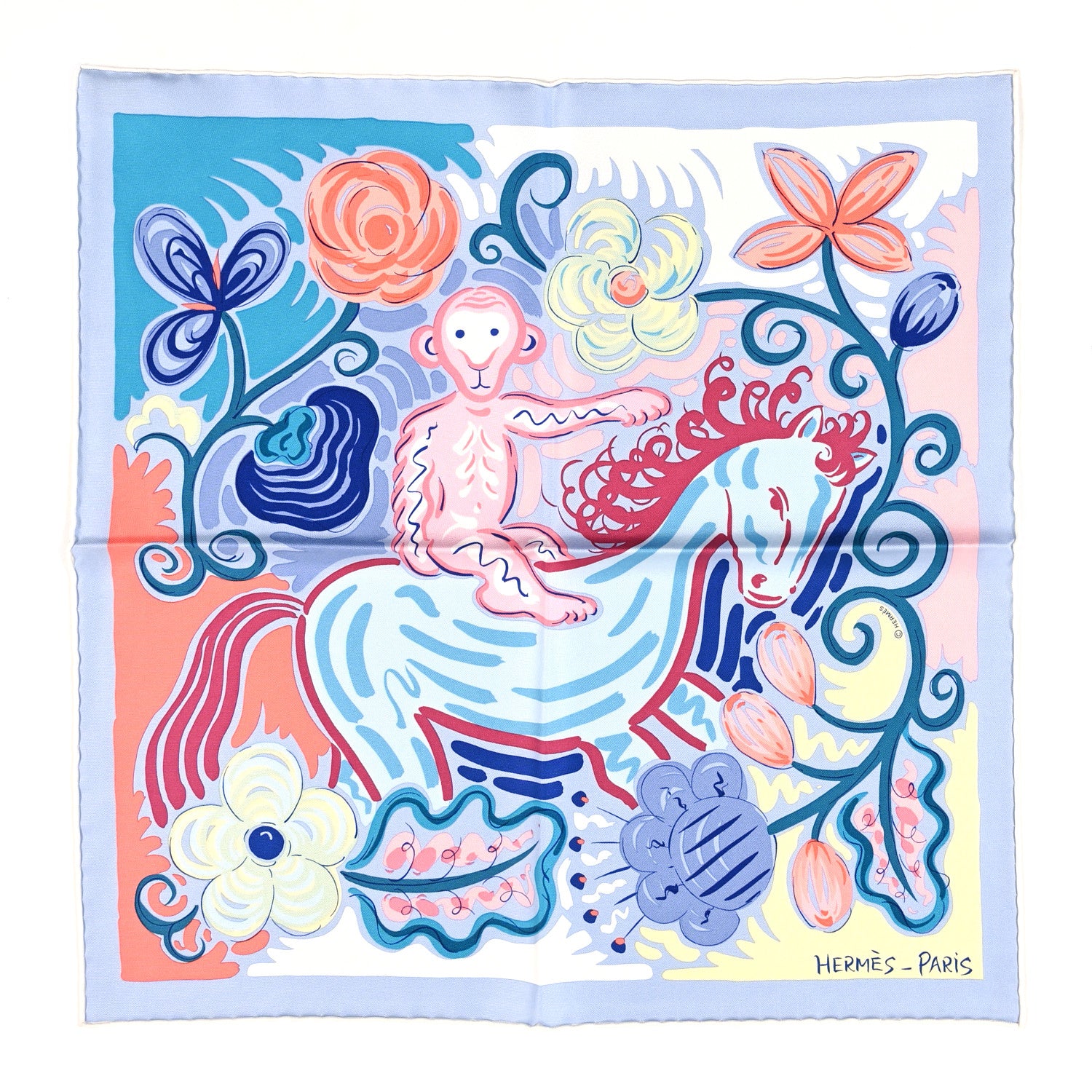 Hermes Silk Le Cheval de Kazumi Scarf 45 1 of 4