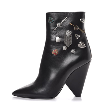 Saint Laurent Calfskin Niki Charm Boots 39 Black 1 of 9