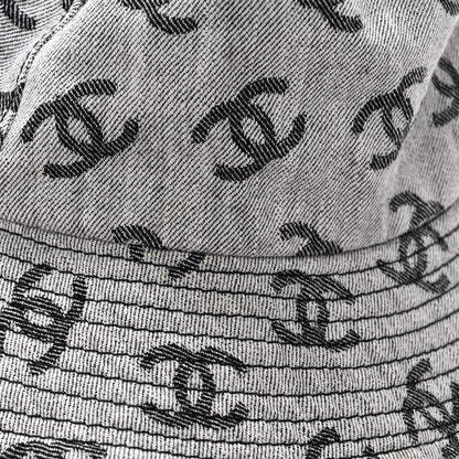 Chanel Denim CC Bucket Hat M White Black 10 of 11