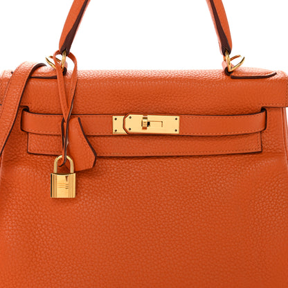 Hermes Taurillon Clemence Kelly Retourne 28 Orange 8 of 12