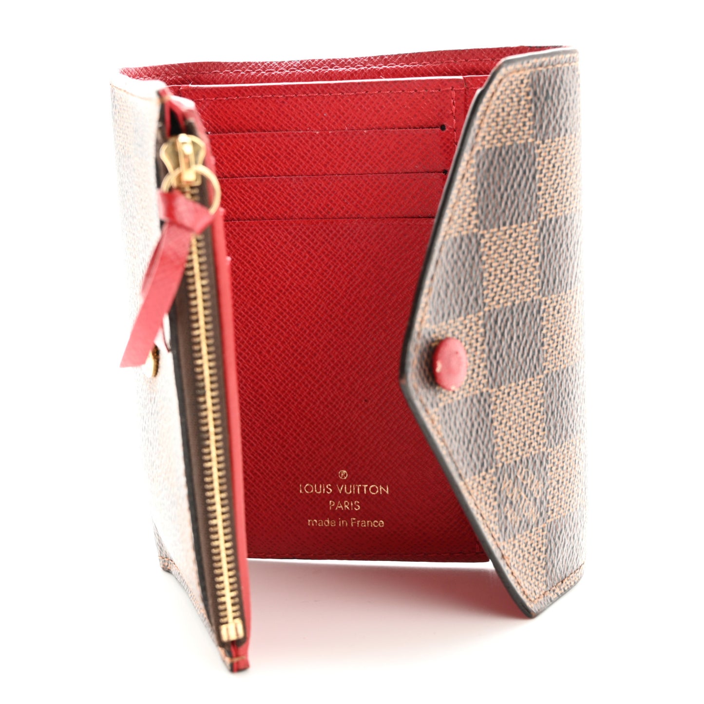Damier Ebene Victorine Wallet Red