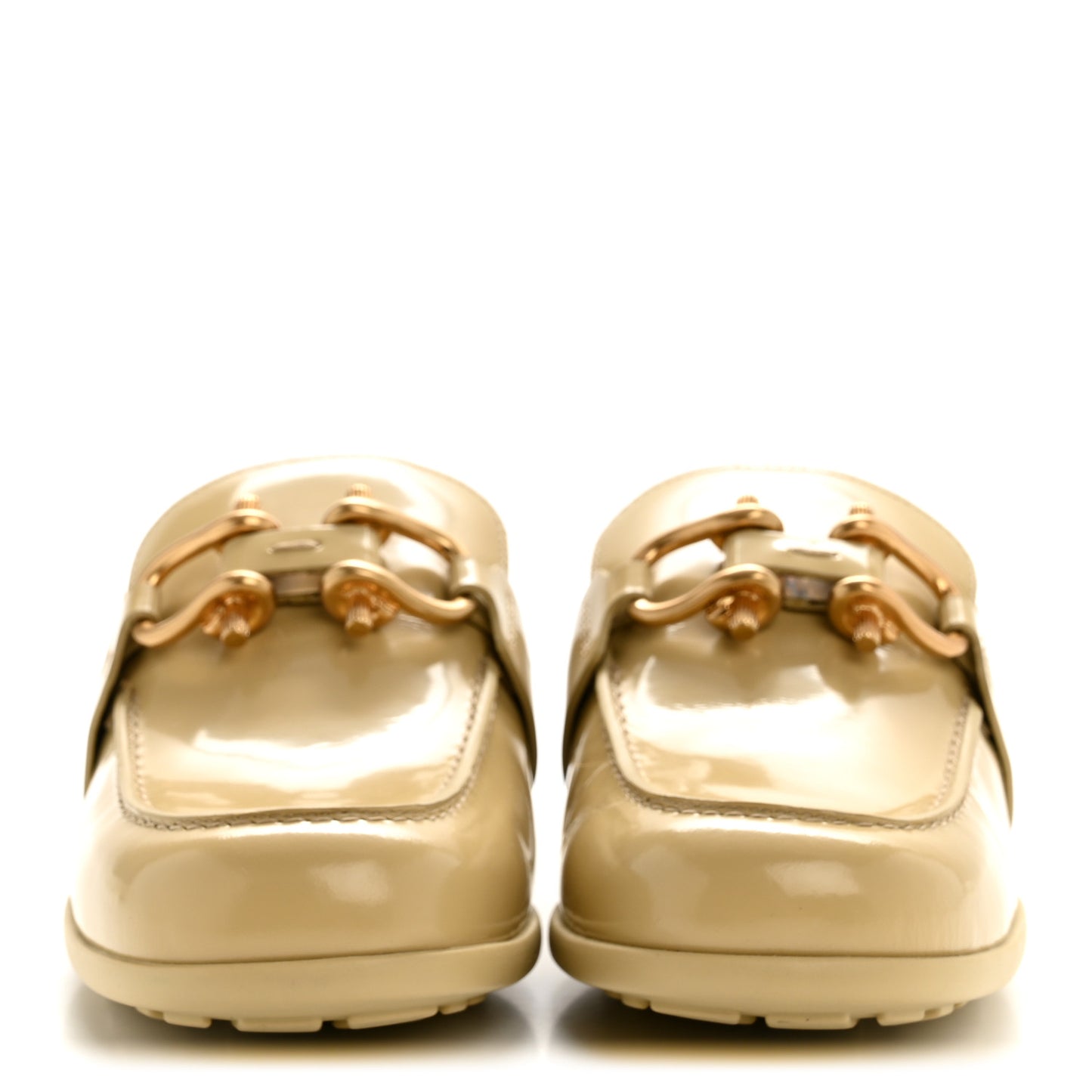 Soft Vinyl Calfskin Monsieur Loafers 38 Cane Sugar