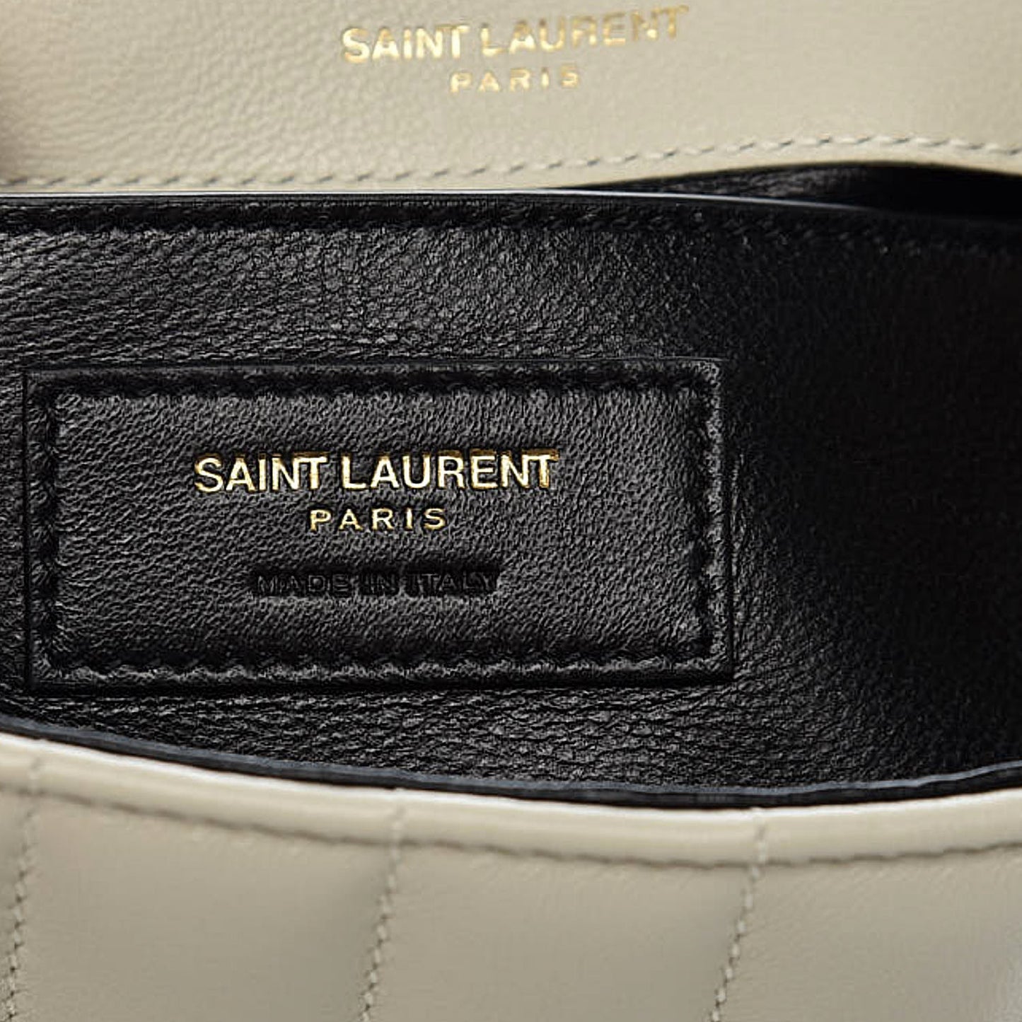 SAINT LAUREN Lambskin Matelasse Small Vicky Chain Bag White