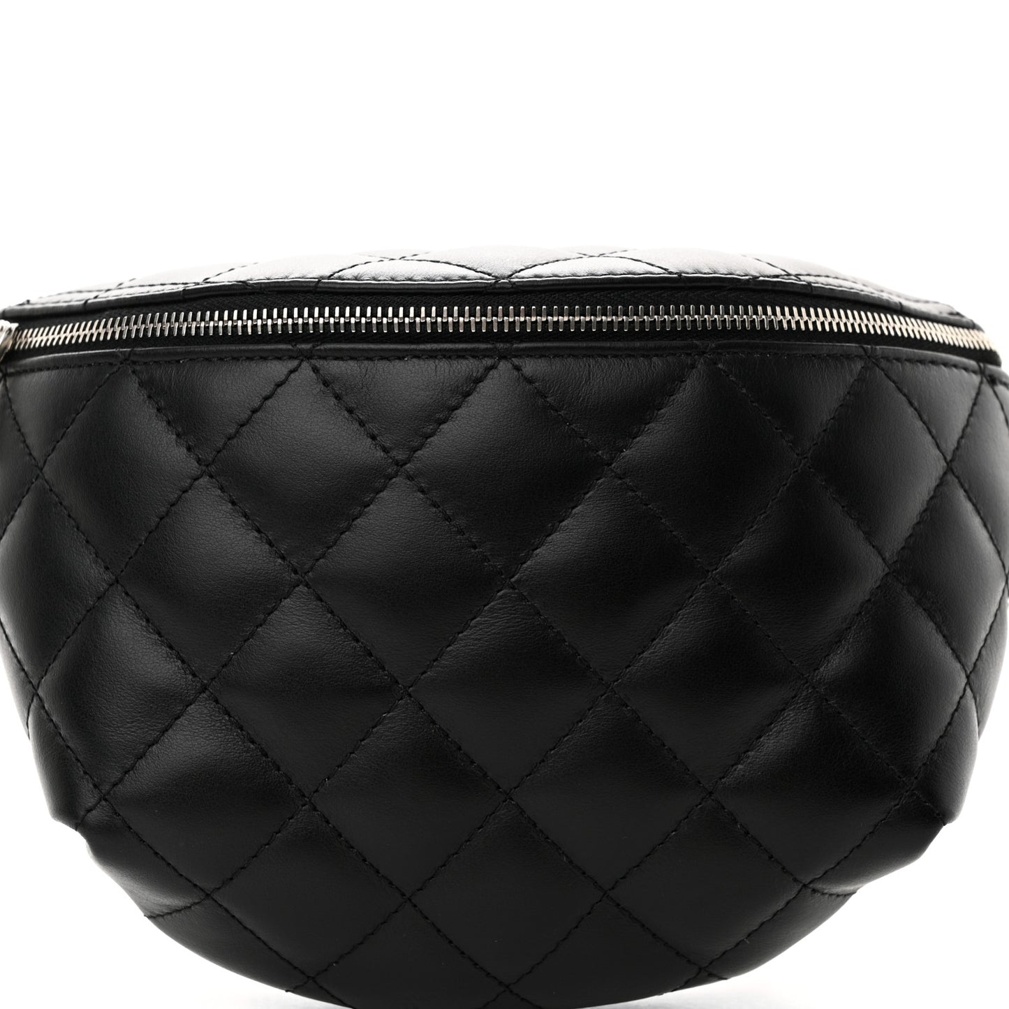 Calfskin Quilted Waist Belt Bag Black