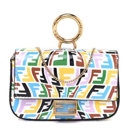 Fendi X SARAH COLEMAN Vitello Liberty Ceylon Micro FF Fish Eye Embossed Nano Baguette Charm Multicolor Cyber Blue 1 of 6