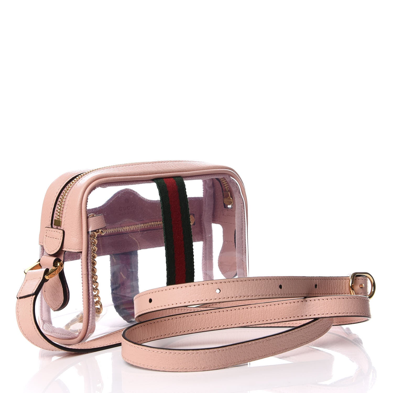 Gucci Vinyl Web Mini Ophidia Transparent Shoulder Bag Perfect Pink 2 of 8