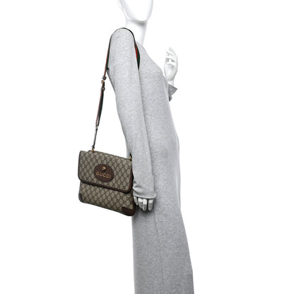 Gucci GG Supreme Monogram Web Neo Vintage Double Flap Messenger Bag Beige New Acero 2 of 10