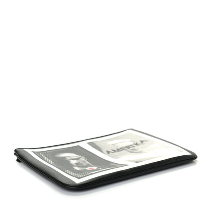 Givenchy Textured Calfskin Amerika Print Pouch Black 3 of 4