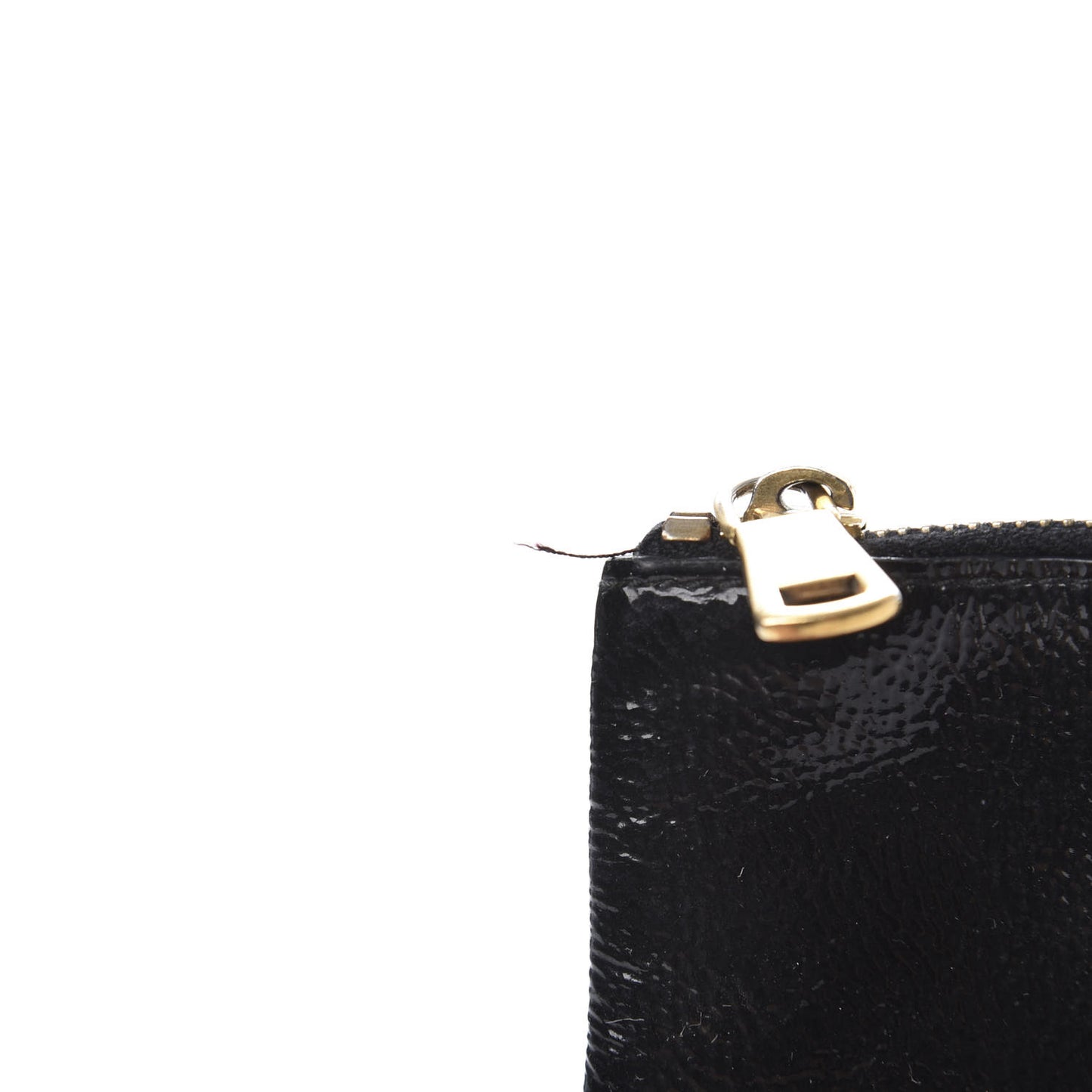 Textured Patent Monogram Pouch Black