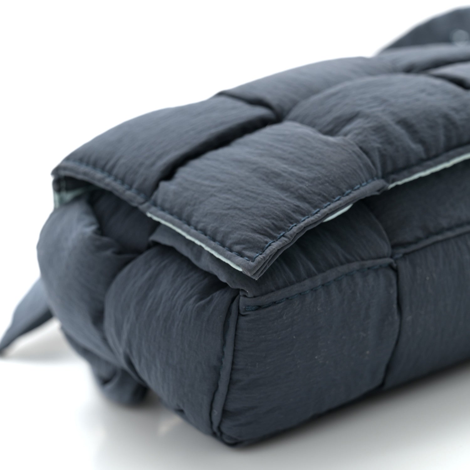 Bottega Veneta Nylon Intrecciato Padded Tech Mini Cassette Belt Bag Deep Blue Pale Blue 9 of 13