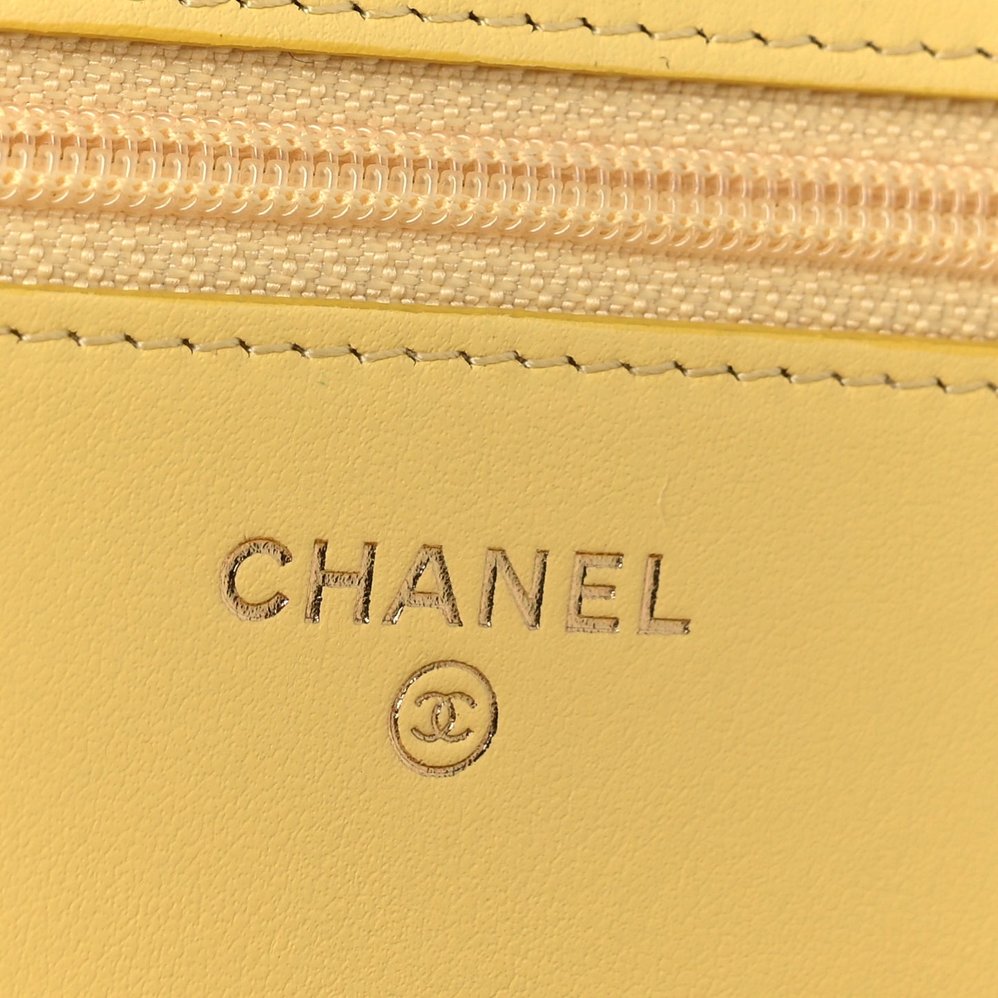 Caviar Chevron Quilted Boy Wallet On Chain WOC Yellow