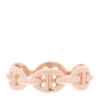 Hermes 18K Rose Gold PM Chaine D'Ancre Enchainee Ring 53 6.5 1 of 7
