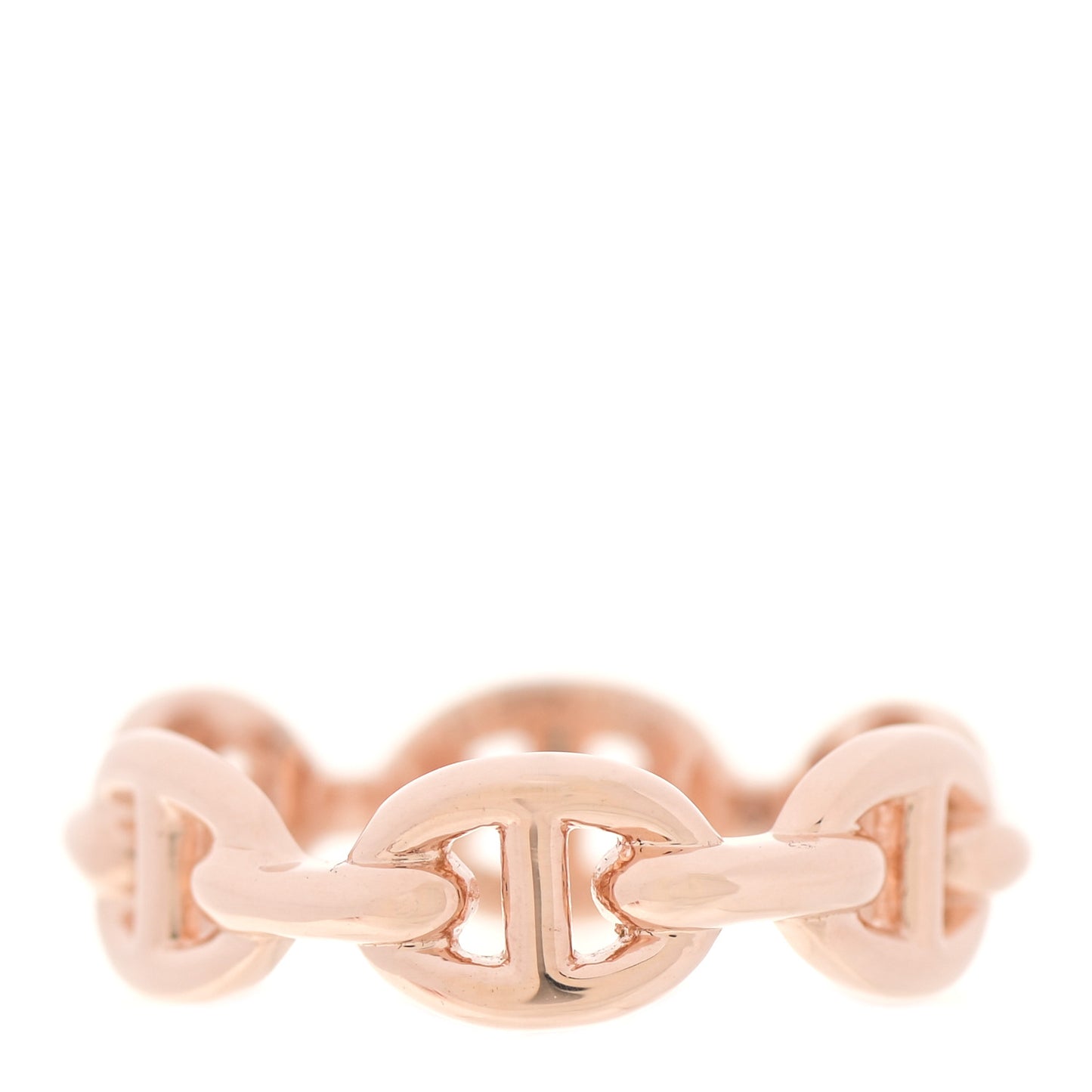 18K Rose Gold PM Chaine D'Ancre Enchainee Ring 53 6.5