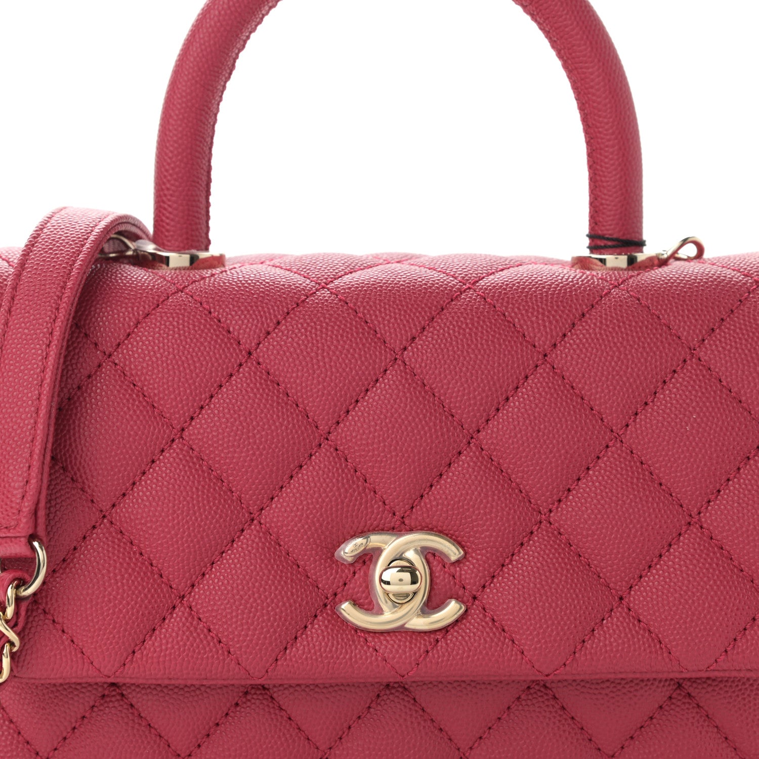 Chanel Caviar Quilted Mini Coco Handle Flap Fuchsia 8 of 8
