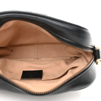 Gucci Calfskin Matelasse Mini GG Marmont Chain Shoulder Bag Black 5 of 15