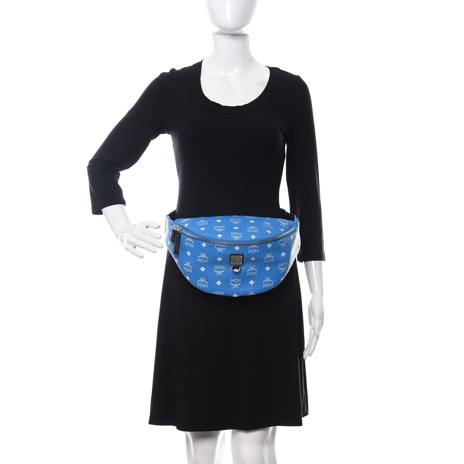 MCM Visetos Medium Fursten Belt Bag Blue 2 of 11