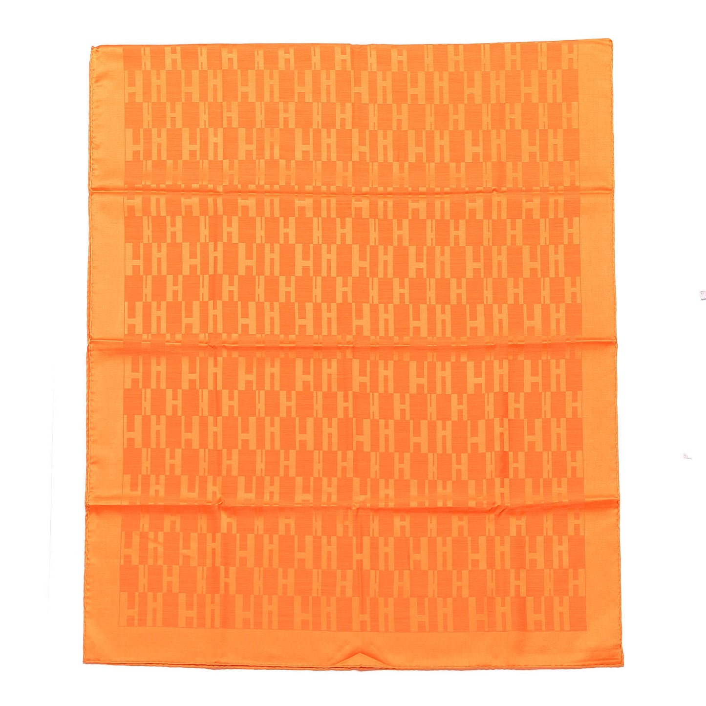 Silk Wool Faconnee Grand H Scarf Orange