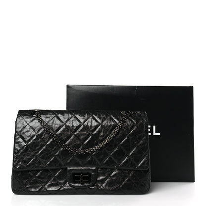 Chanel Glazed Aged Calfskin Quilted 2.55 Reissue 227 Flap So Black 10 of 10