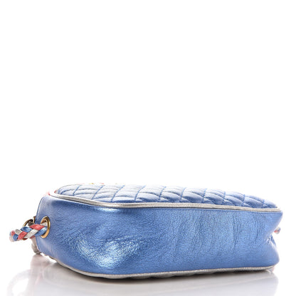 Gucci Laminated Nappa Trapuntata Mini Zumi Dome Shoulder Bag Rosso Marine Argento 4 of 8