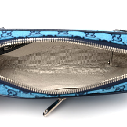 Gucci Monogram Multicolor Textured Calfskin Retro Interlocking G Belt Bag Light Blue 4 of 8