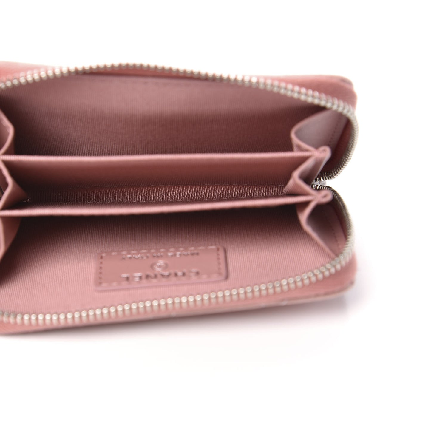 Ombre Patent Calfskin Quilted Small Zip Around Coin Purse Pink White