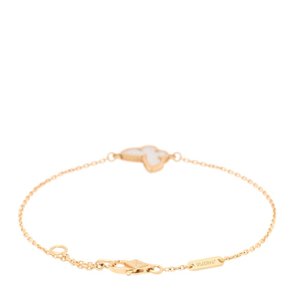Van Cleef & Arpels 18K Yellow Gold Mother of Pearl Sweet Alhambra Butterfly Bracelet 2 of 4