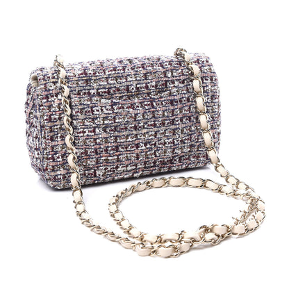 Chanel Tweed Quilted Mini Rectangular Flap Pink 2 of 9