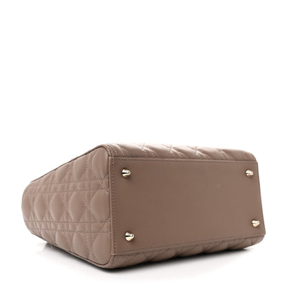 Christian Dior Lambskin Cannage Medium Lady Dior Warm Taupe 4 of 10