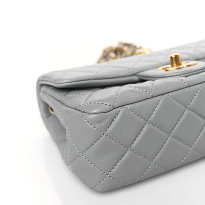 Chanel Lambskin Quilted Mini Rectangular Pearl Crush Flap Grey 8 of 9