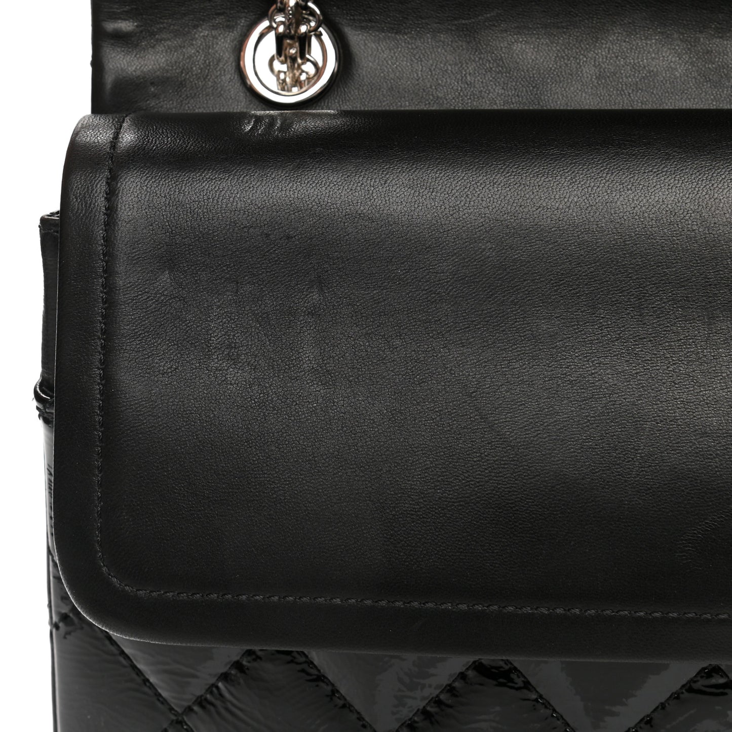 Distressed Patent Quilted 2.55 Reissue 227 Flap Black