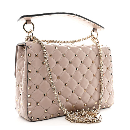 Valentino Garavani Lambskin Medium Rockstud Spike Shoulder Bag Poudre 3 of 9