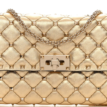 Valentino Garavani Metallic Nappa Rockstud Spike Wallet on Chain Mekong 7 of 10
