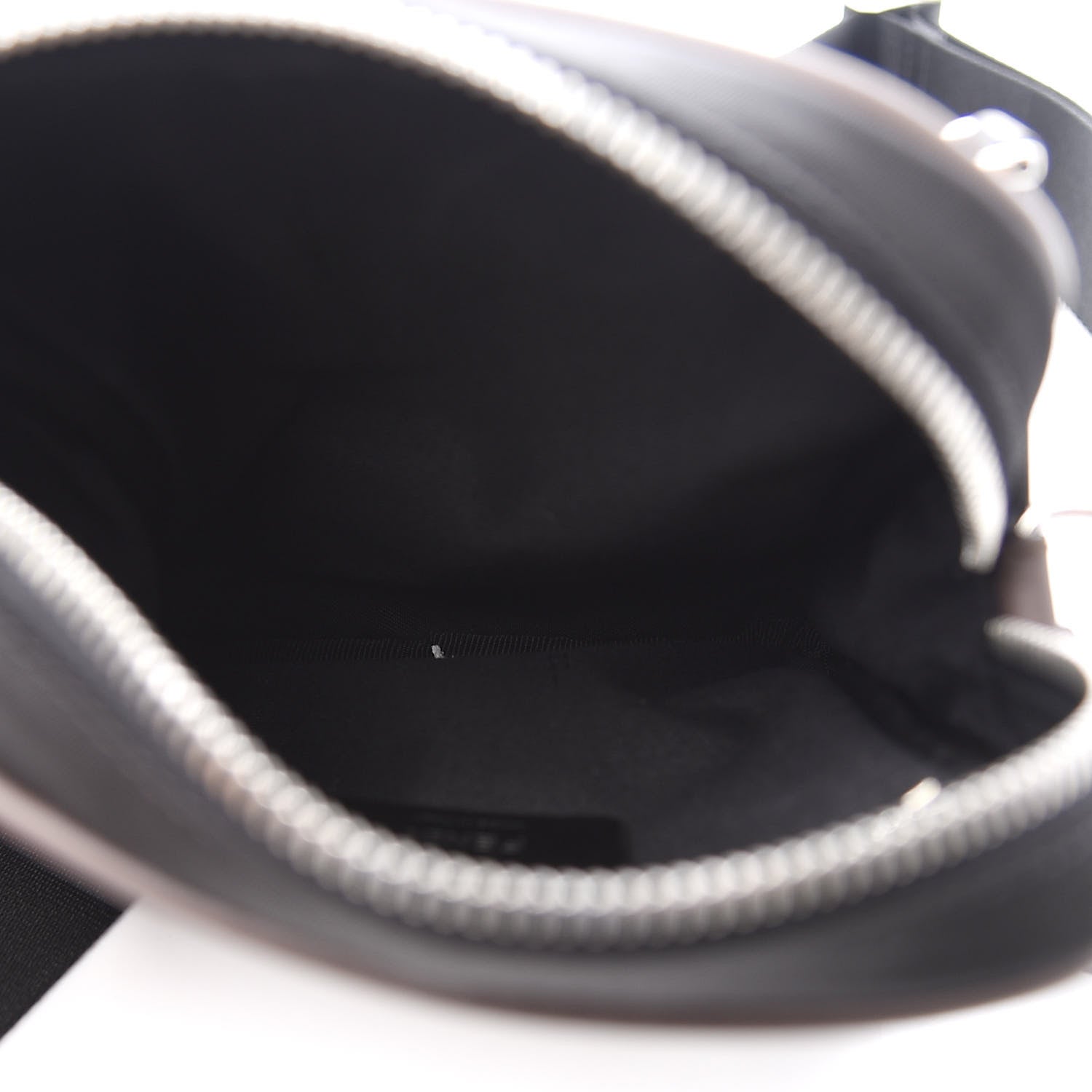 Fendi Nylon Fabric Jacquard Chamois FF 1974 Medium Crossbody Messenger Black Nuvola 4 of 10
